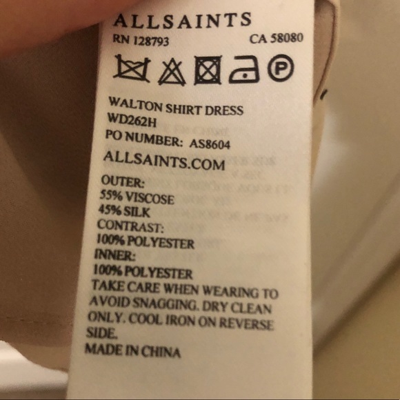 All Saints Walton Shirt Dress (NWOT) | size 2 - Picture 7 of 13